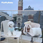 Pet carrier lifestyle scene, portable travel carrier designed for safe and comfortable pet trips - Everlasting Paws